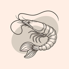 Fototapeta premium a black and white line drawing of a shrimp