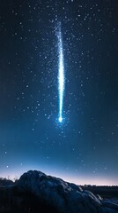 Obraz premium Falling star photoshop overlay, night sky, starlight, milky way, galaxy, space overlays, jpeg. space background. Ultra realistic. Photorealistic