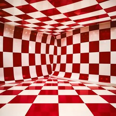 White And Red Checkered Pattern