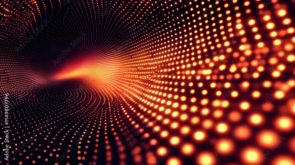 Poster dynamic abstract wave patterns in digital art virtual space graphic visualization futuristic environ