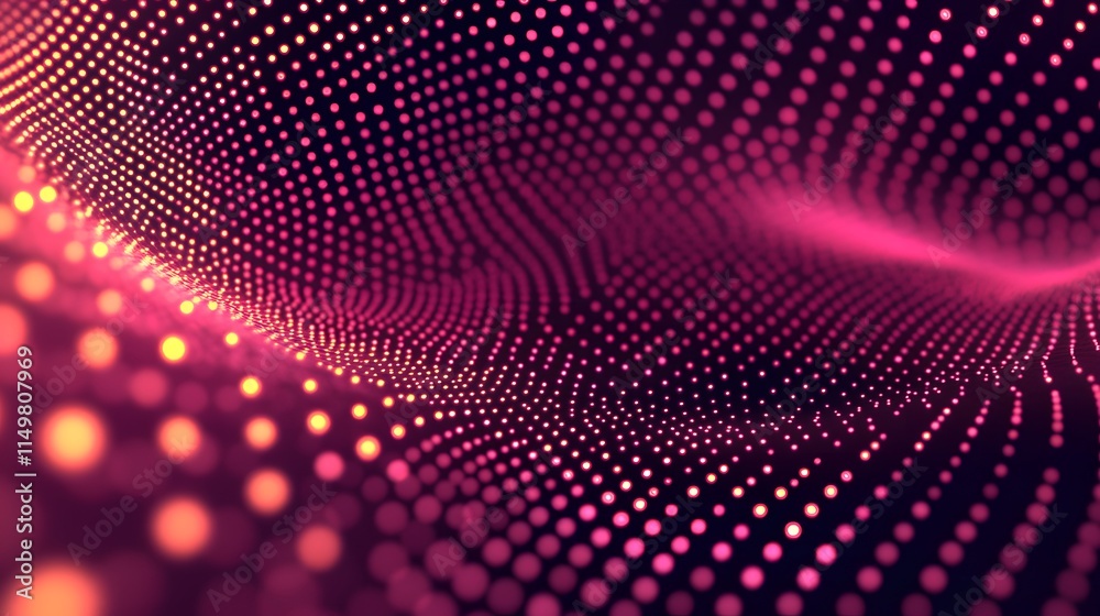 Poster dynamic digital waves abstract visualization graphic design vibrant colors close-up view data repres