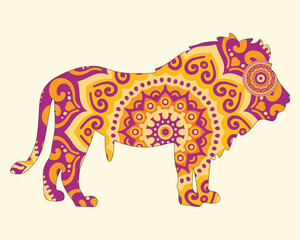 Colorful lion vector illustration 