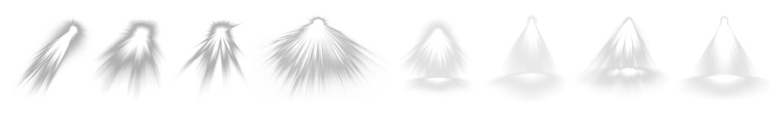 Obraz premium Light beam png cut out element set, transparent background