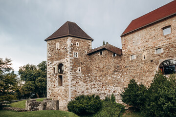 Ljubljana Castle, a castle complex standing on Castle Hill above downtown Ljubljana, the capital of Slovenia.