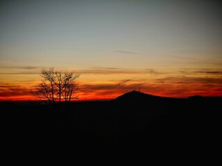 sunset in the mountains