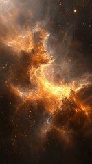 Naklejka premium Space nebula. 3d illustration, for use with projects on science, research, and education. space background. Ultra realistic. Photorealistic