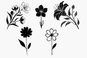 Abstract art vector illustration. SVG, black and white design, hand drawn vector illustration. black elements. modern Art. Prints, wallpapers, posters