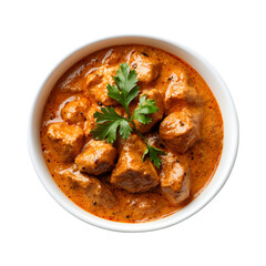 Delicious Chicken tikka masala isolated on transparent background