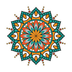 Indian flower mandala art with luxury Colorful circle frame transparent vintage Colorful circular pattern