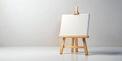 Blank Canvas Easel Mockup: Wide-Angle Photography for Art Workshops & Courses