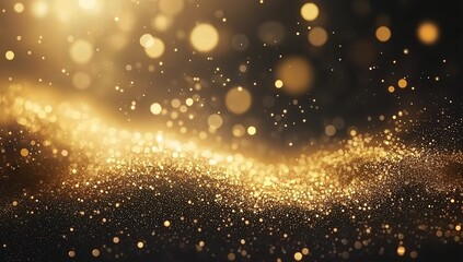 Obraz premium Gold Glitter and Confetti Celebration Vector Illustration for Christmas Festivity, Festive Background with Sparkling Elements