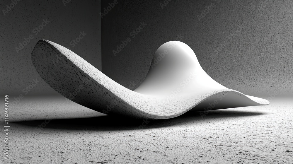 Poster Exploring the Artistic Elegance of a Smooth, Flowing Form in Minimalistic Surroundings