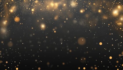 Fototapeta premium Gold Glitter and Confetti Celebration Vector Illustration for Christmas Festivity, Festive Background with Sparkling Elements