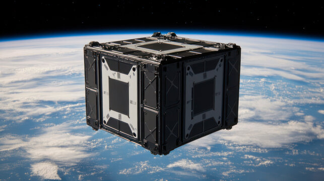 Cubesat, small satellite, on Earth orbit