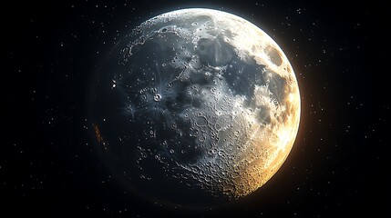 Detailed full moon stands out vibrantly against the vast starry expanse wallpaper image