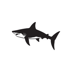 shark silhouette vector line art logo