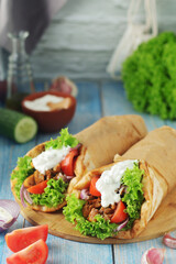 A traditional dish of Greece - gyros