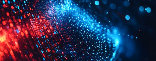 Abstract digital background with a contemporary bright light lines and points. Representing the concept of data flow or cyber technology network system.