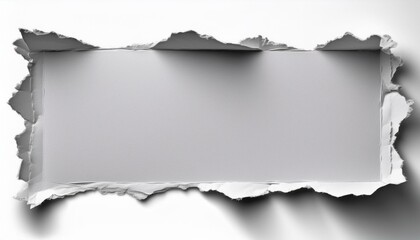 Rectangular sheet of paper torn into pieces isolated white background - Old paper with burnt edges