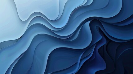 Obraz premium Abstract waves in varying shades of blue create a fluid and calming visual effect.