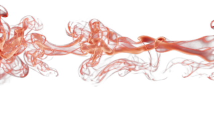 Red smoke border isolated on transparent background