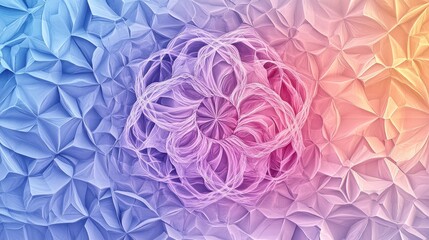 Abstract Pastel Geometric Pattern:  Intricate Floral Design on Textured Background