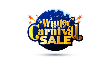 Winter Carnival sale promotion advertisement, offer, deal, discount, and shopping Logo design.