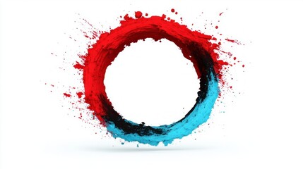 Abstract Red, Black, Blue Circle Splash