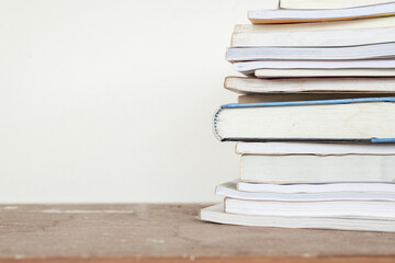 Old books on wooden table