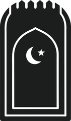 Prayer Mat Silhouette with Crescent Moon and Star – Islamic Vector Design
