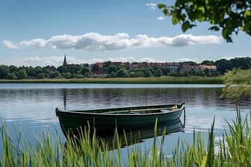 Obraz premium A boat on the river