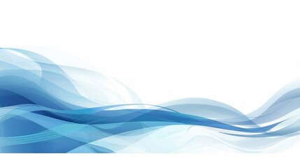 Fototapeta premium Abstract blue wave design with smooth, flowing lines for backgrounds or graphics.