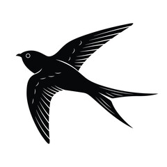 silhouette of a flying bird minimalist, linocut illustration of a beautiful sea bird