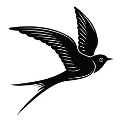 silhouette of a flying sea bird minimalist, beautiful linocut illustration of a flying bird