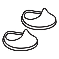 Indoor slippers for kids vector icon isolated on a white background.
