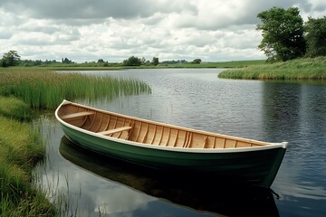 Naklejka premium A boat on the river