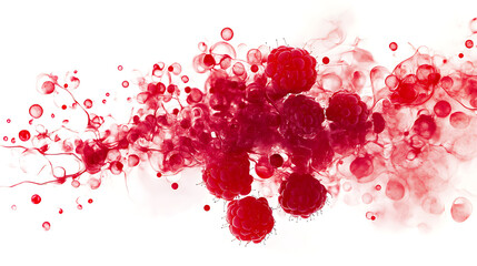 Crimson Burst: Abstract Red Ink Explosions 