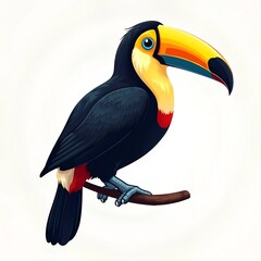 Naklejka premium Toucan is isolated on a white background. vector illustration