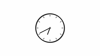 Clock icon flat style 24 Hour Day Fast Speed black color 4k illustration on white background. Digital clock time rotation 360 4k illustration.