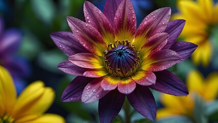 Obraz premium A flower with yellow and brown petals
