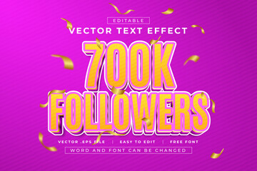700K Followers 3D editable text effects