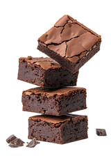 "Stack of Fudgy Chocolate Brownies with Cracked Tops Representing Decadent Dessert and Sweet Indulgence"

