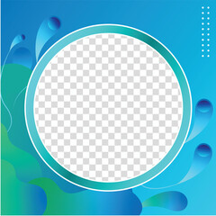 Twibbon Modern Blue Abstract Frame With Transparent Center for Creative Uses