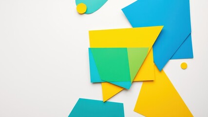Abstract Colorful Paper Shapes Composition Geometric Design with Vivid Hues