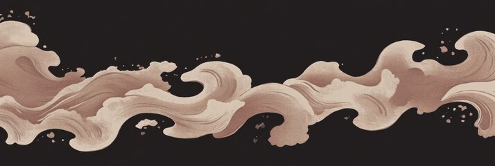 Fototapeta premium PANTONE 17-1230 Mocha Mousse Japandi Minimalist Wallpaper Design