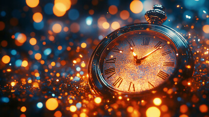 New Year Celebration Photo of Elegant Watch