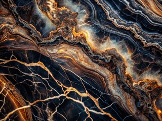 Dark Marble Texture: Bird's Eye View of Intricate Veins & Patterns