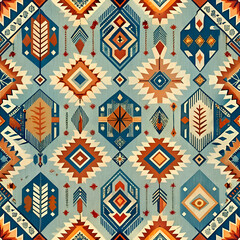 Obraz premium Bohemian. vibrant geometric pattern with tribal motifs.
