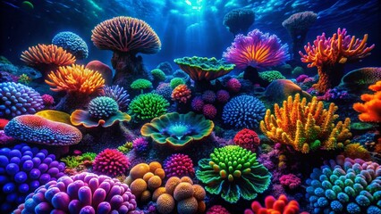 Vibrant Coral Reef Closeup: Intricate Underwater Patterns & Textures