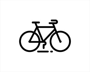 Fototapeta premium Bicycle icon vector logo template. Line art Bicycle logo design icon symbol vector illustration. Bicycle sign